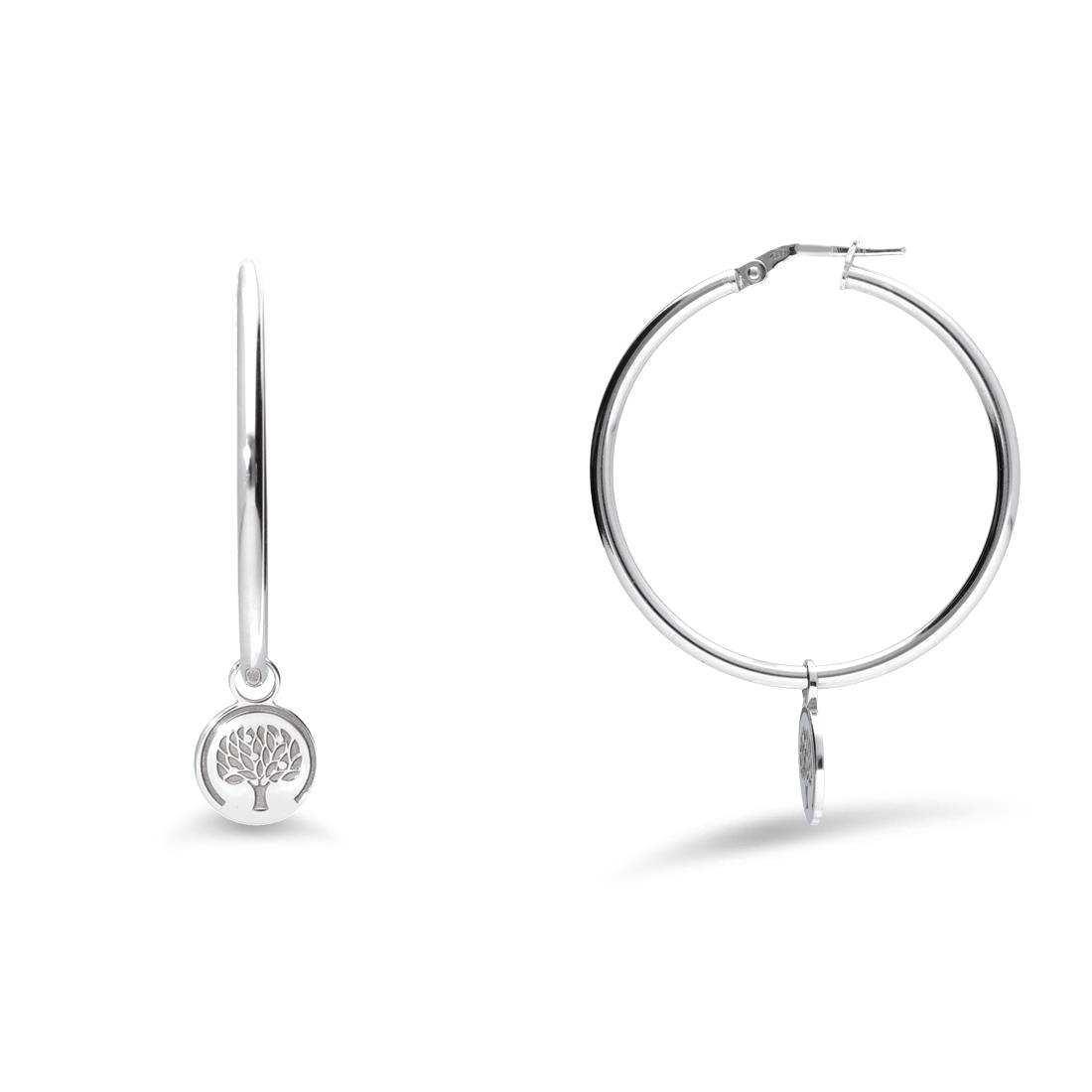 Silver hoop earrings with life tree - ALFIERI & ST. JOHN 925