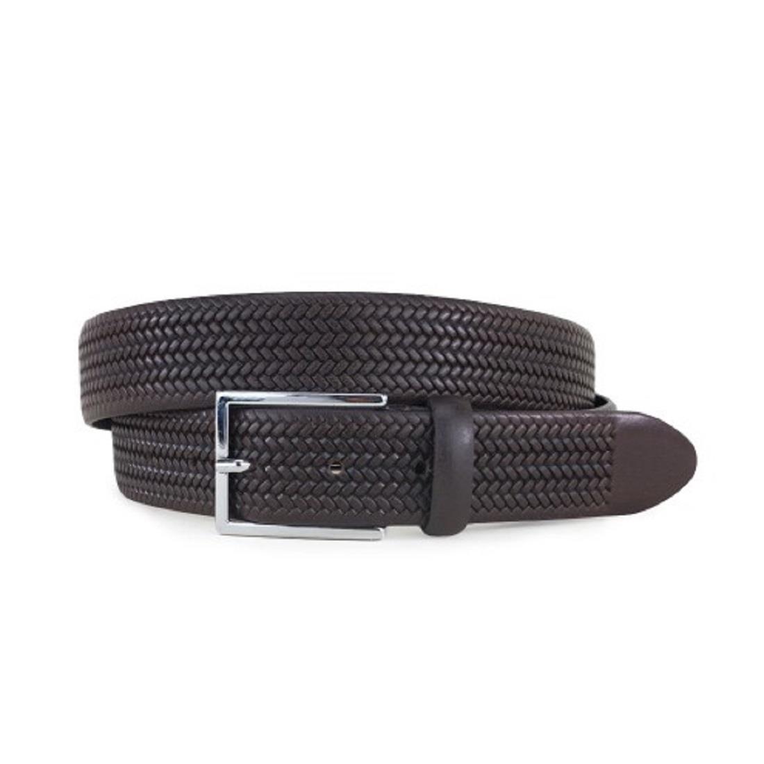 Braided belt in brown leather - PIEROTUCCI