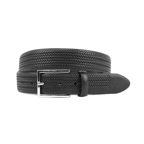Braided belt in black leather - PIEROTUCCI
