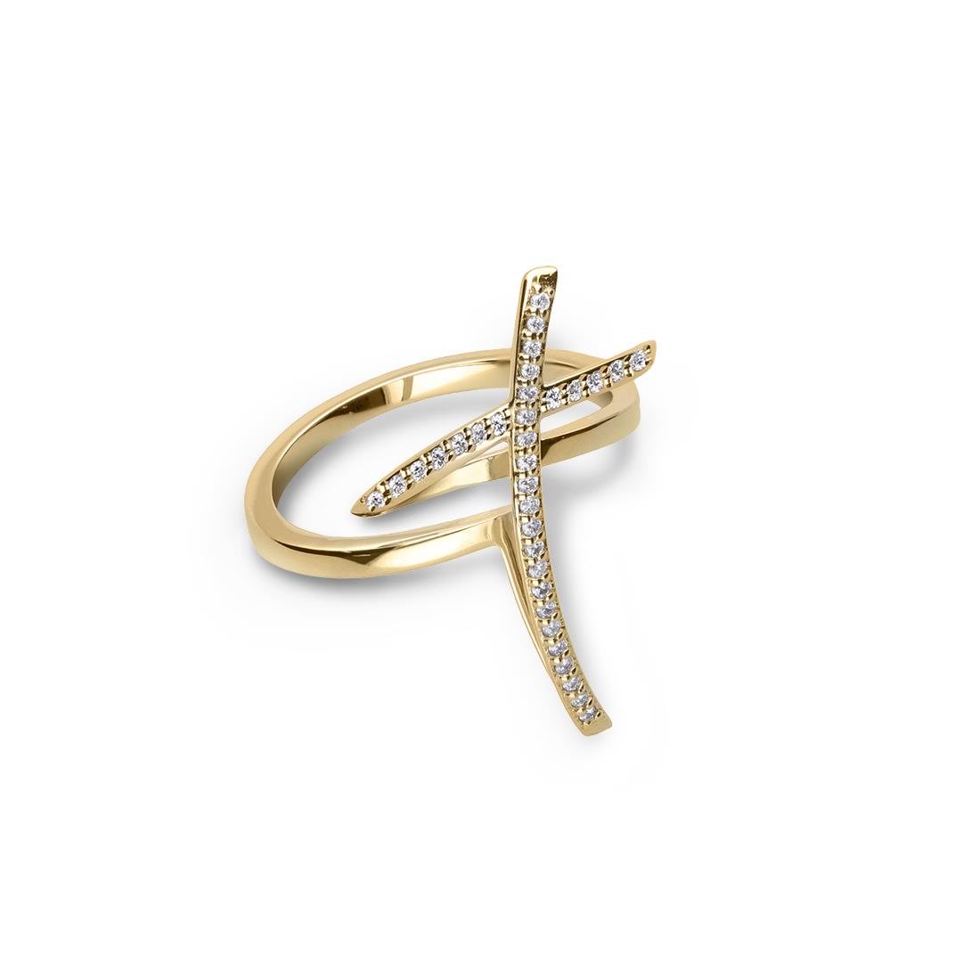 Cross ring in gold and diamonds ct. 0.15 - ALFIERI & ST. JOHN