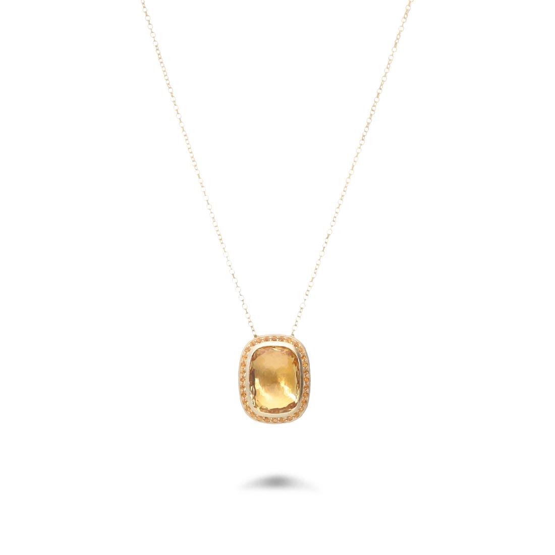 Collar de oro con cuarzo Madeira - ORO&CO