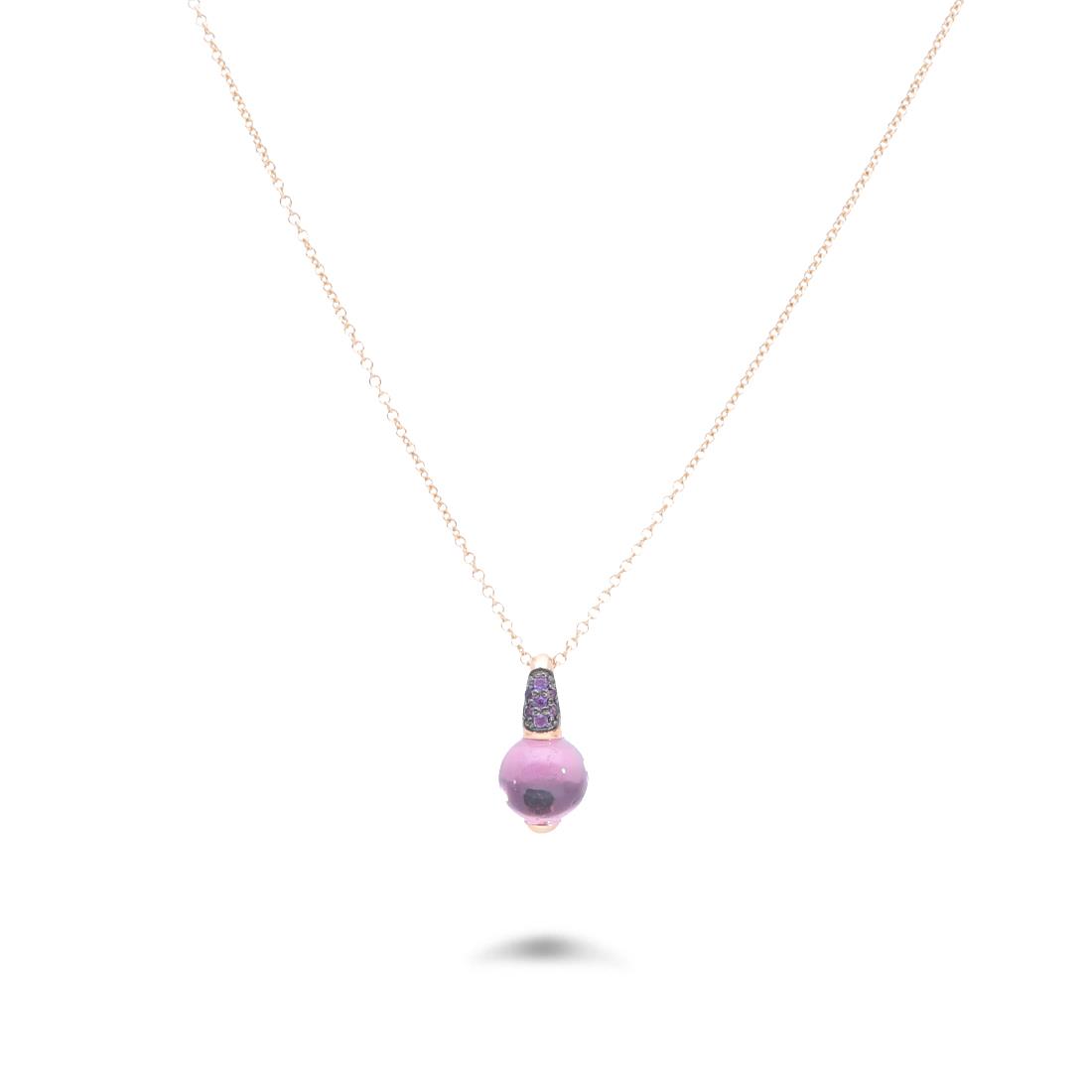 Gold necklace with amethyst - ORO&CO