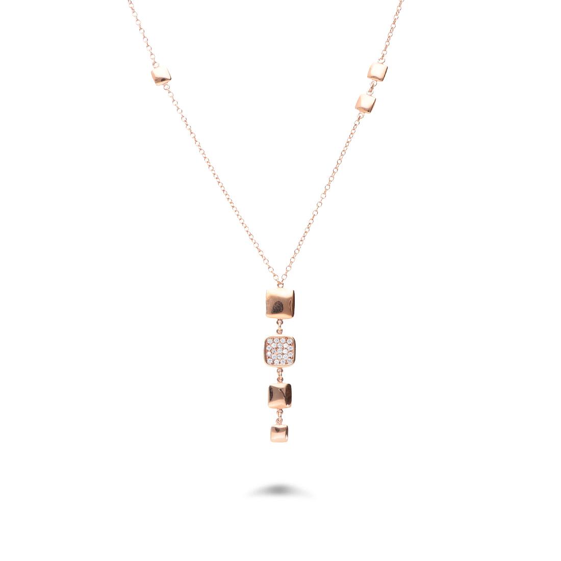 Gold necklace with cubic zirconias - ORO&CO