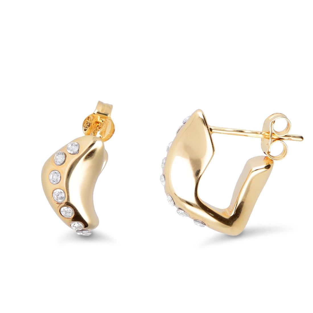 Earrings in yellow gold and zircons - ORO&CO