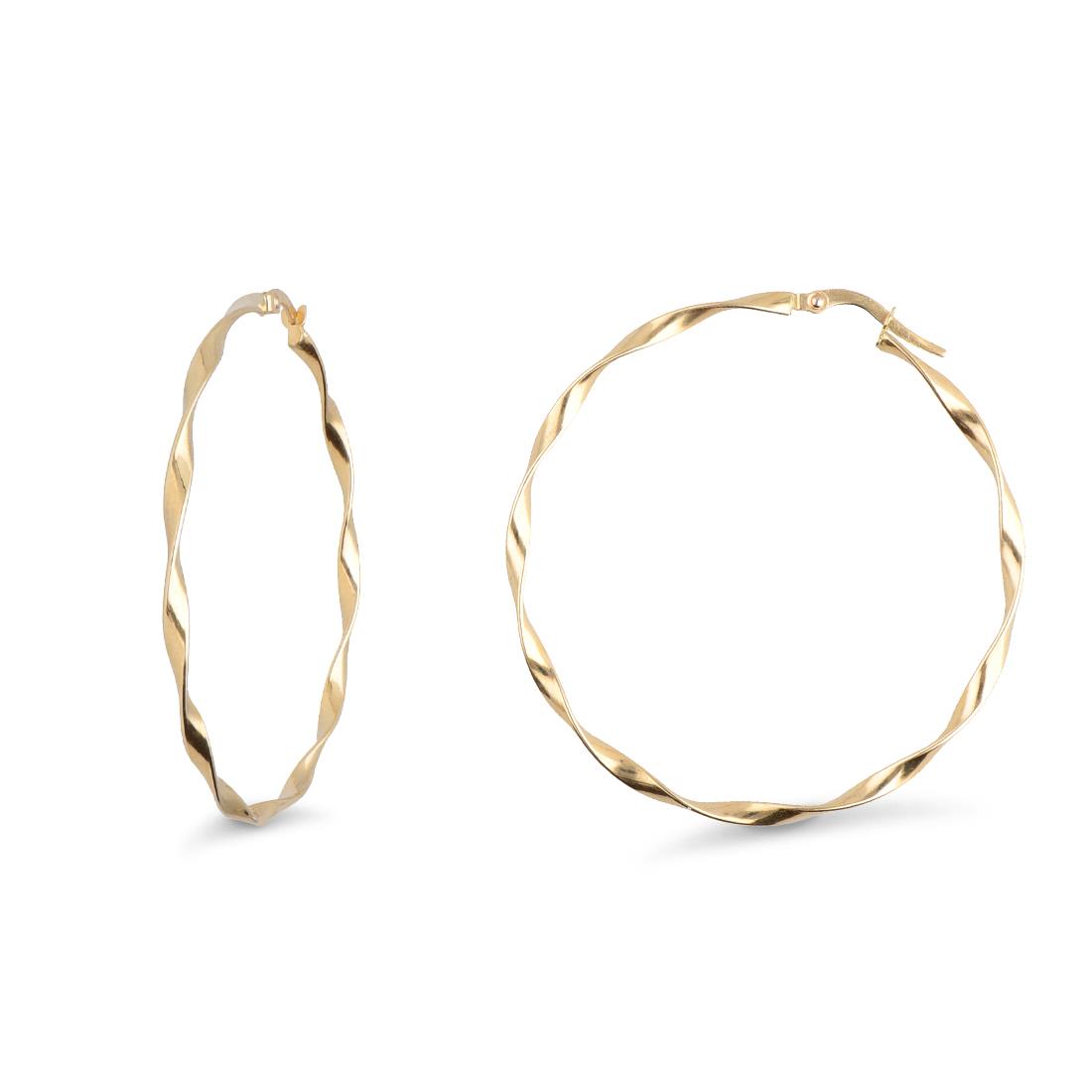 Torchon hoop earrings in yellow gold - ORO&CO