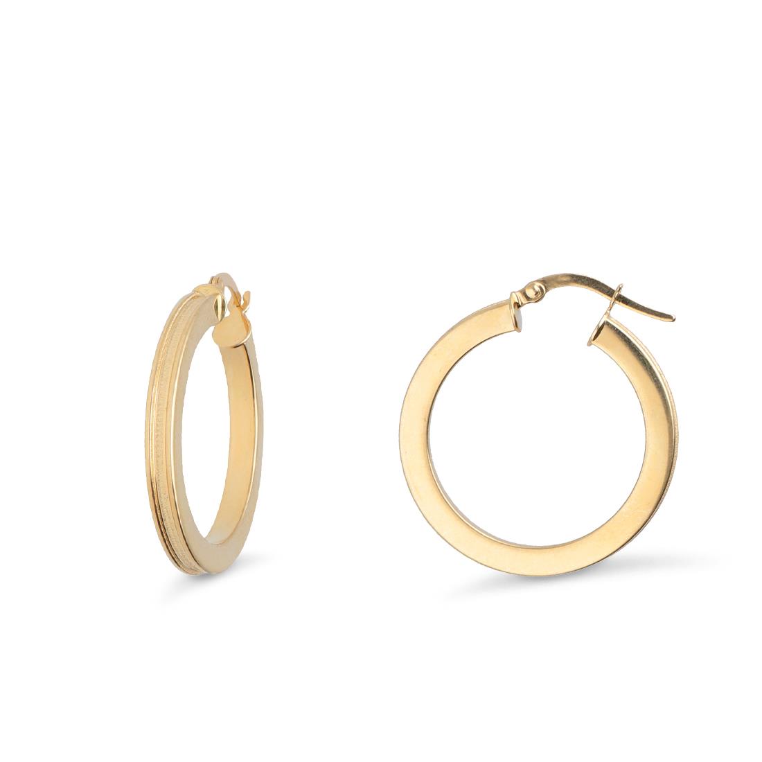 Squared hoop earrings in yellow gold - ORO&CO