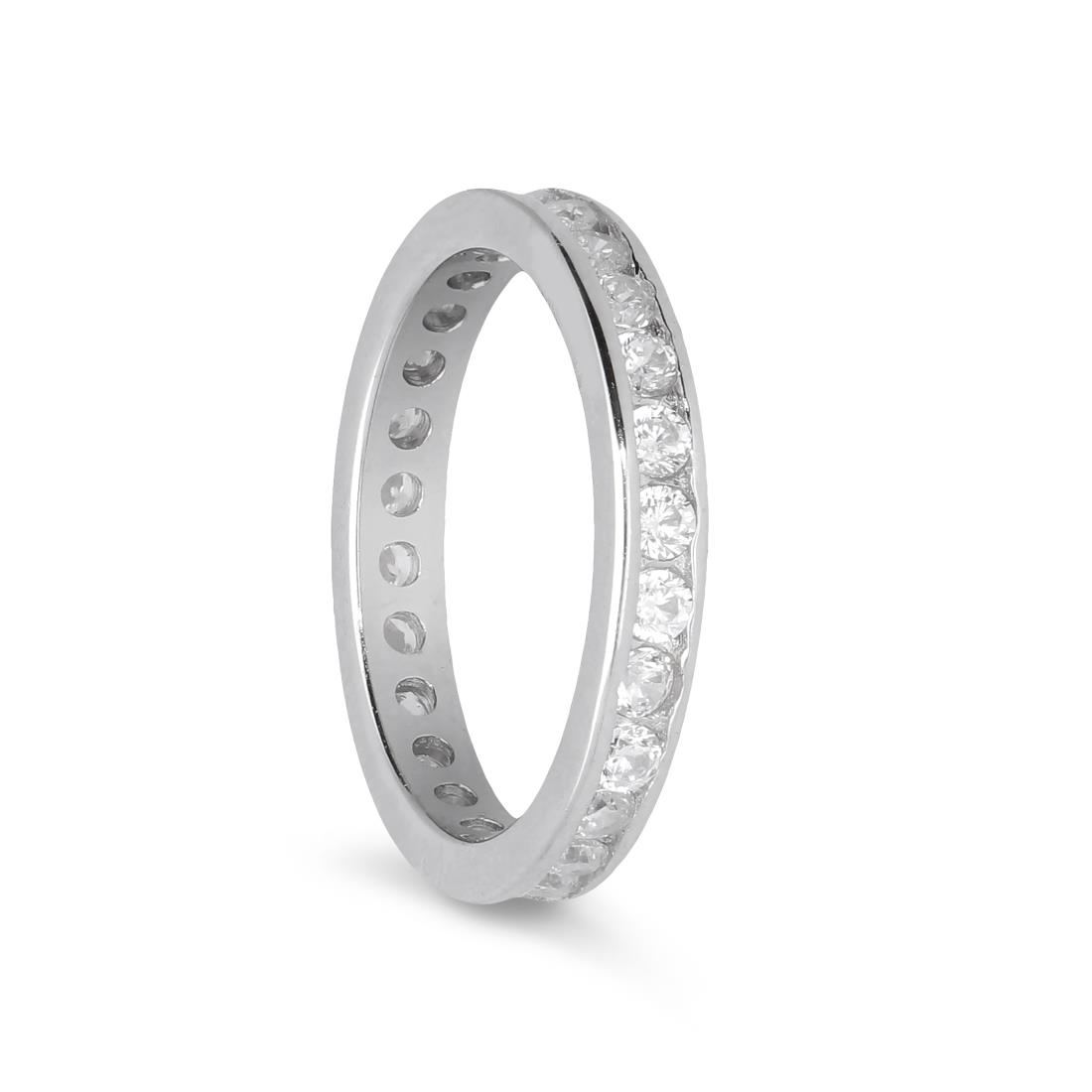 Eternity ring in silver and zircons - ORO&CO 925