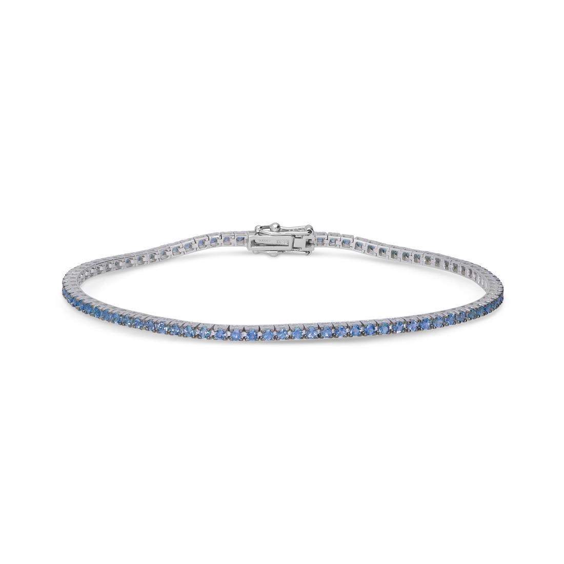 Tennis bracelet with blue sapphire ct. 2.85 - LUXURY MILANO