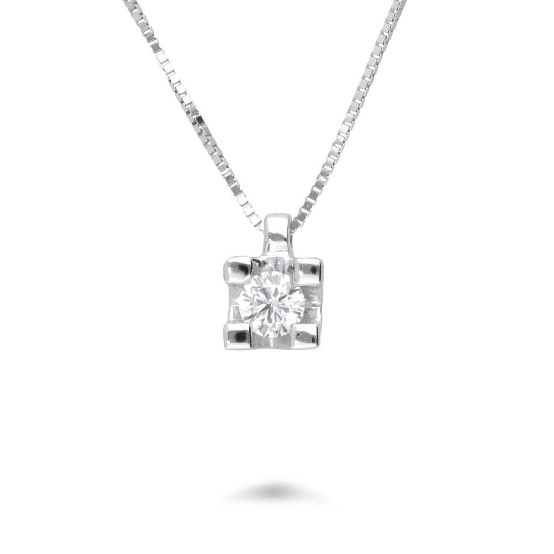 Collana punto luce con diamante ct. 0,10 - ORO&CO