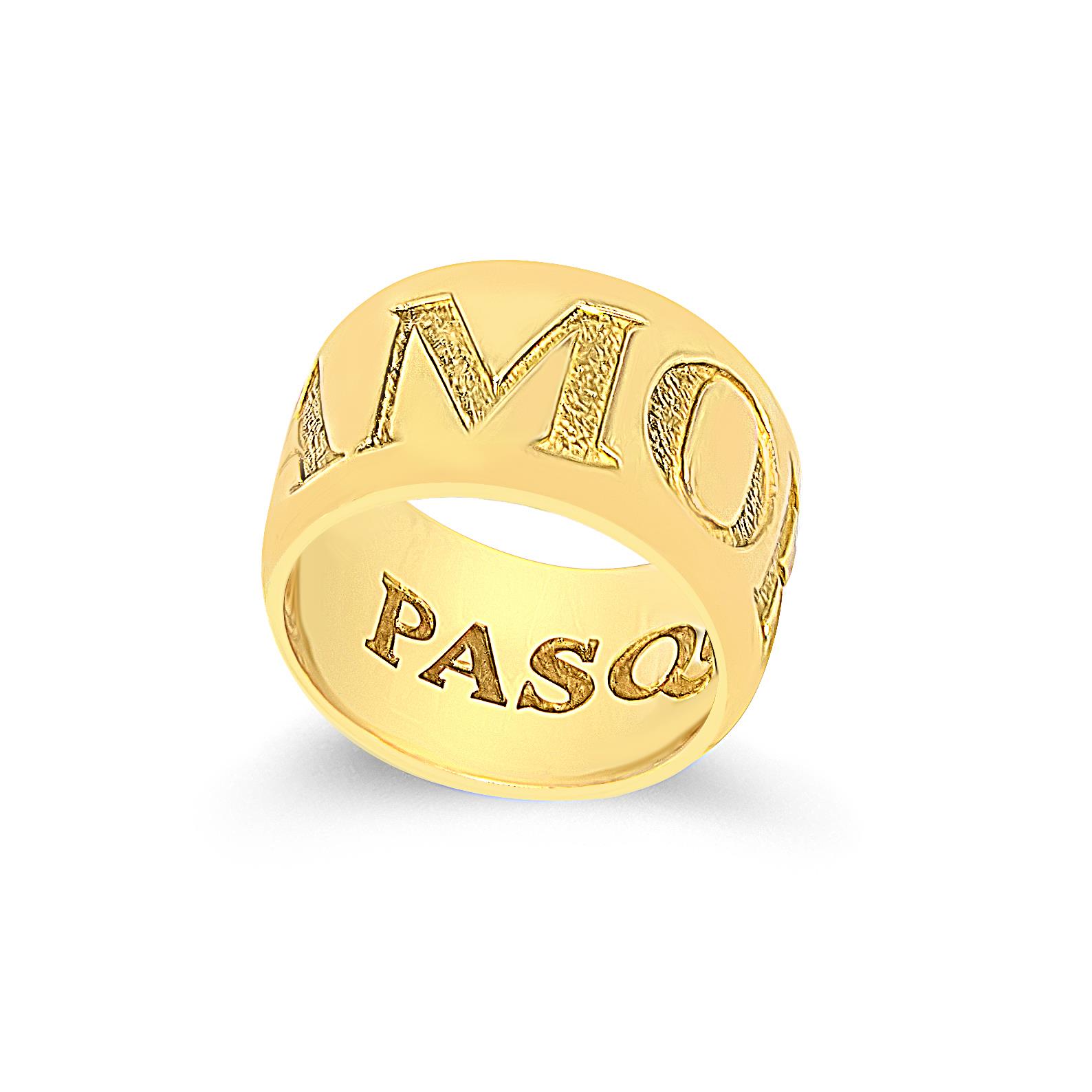 Anello a fascia collezione Amore in oro rosso - PASQUALE BRUNI