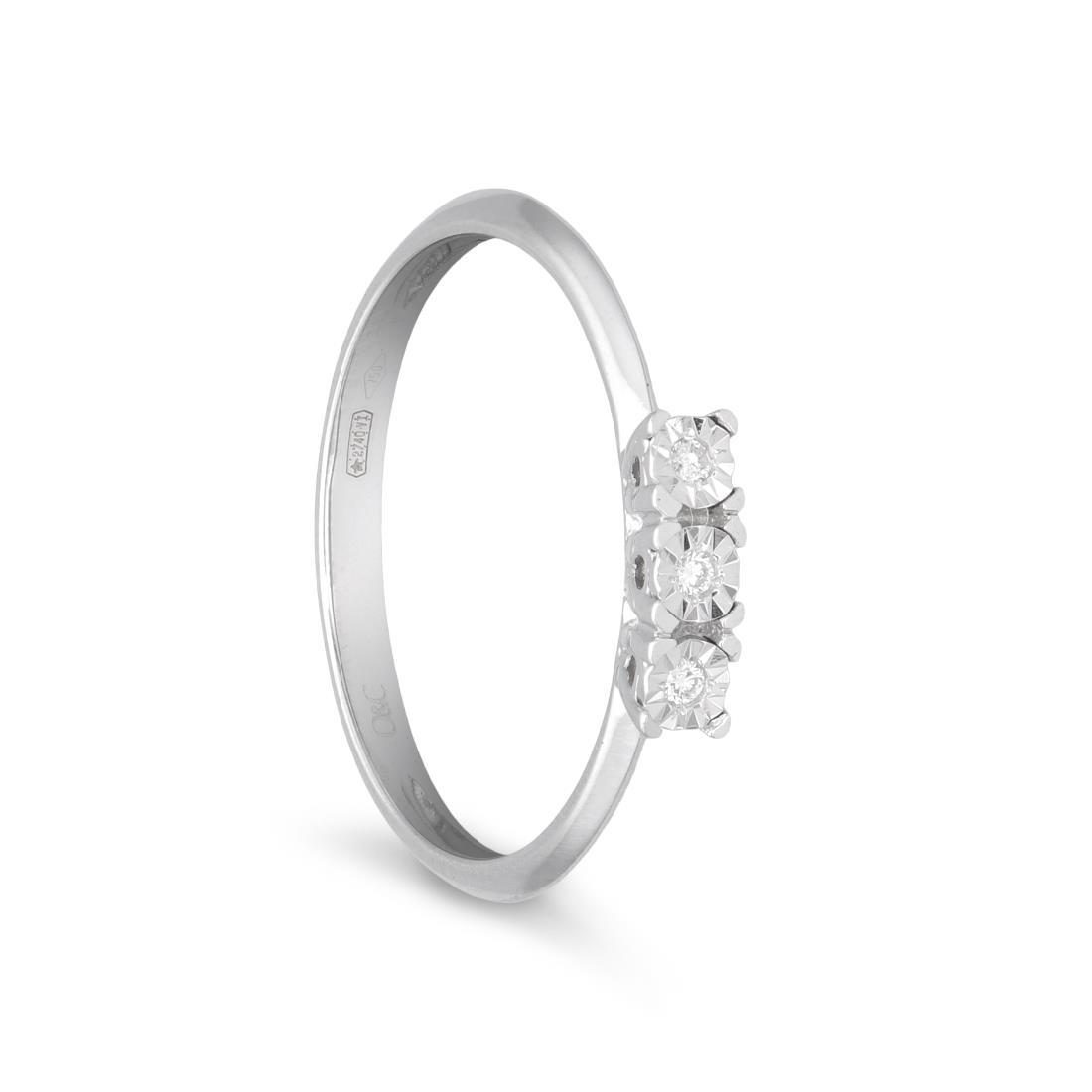 Trilogy ring with 0.03 ct diamonds - ORO&CO