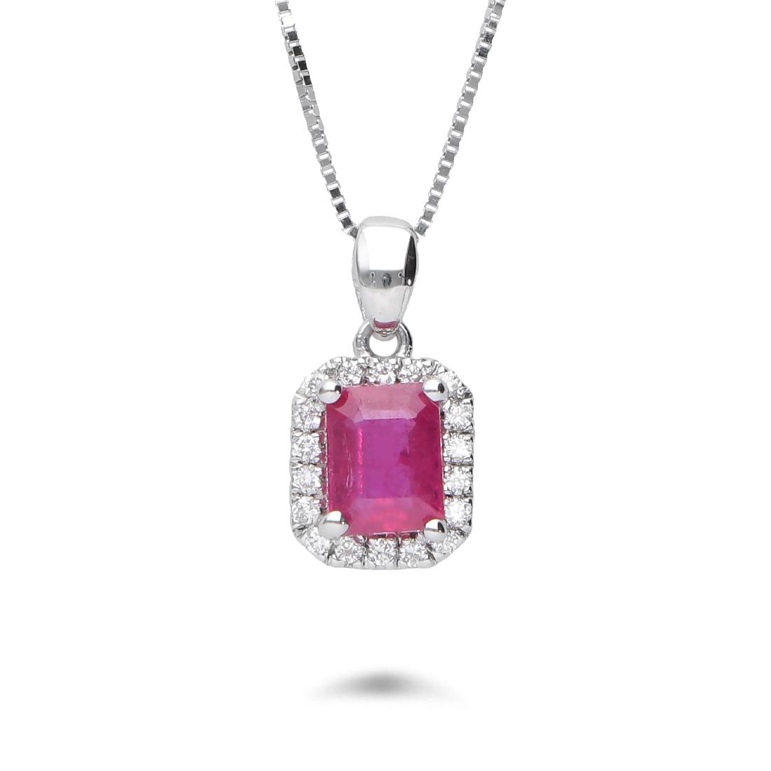 Collar con rubí ct. 0,68 y diamantes - LUXURY ZONE