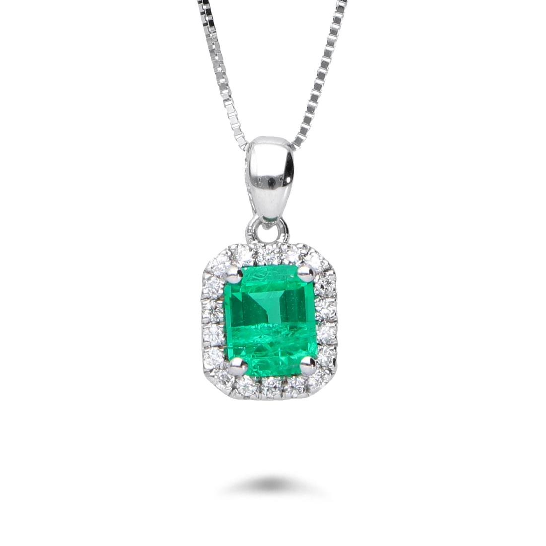 Collar con esmeralda ct. 0,40 y diamantes - LUXURY ZONE
