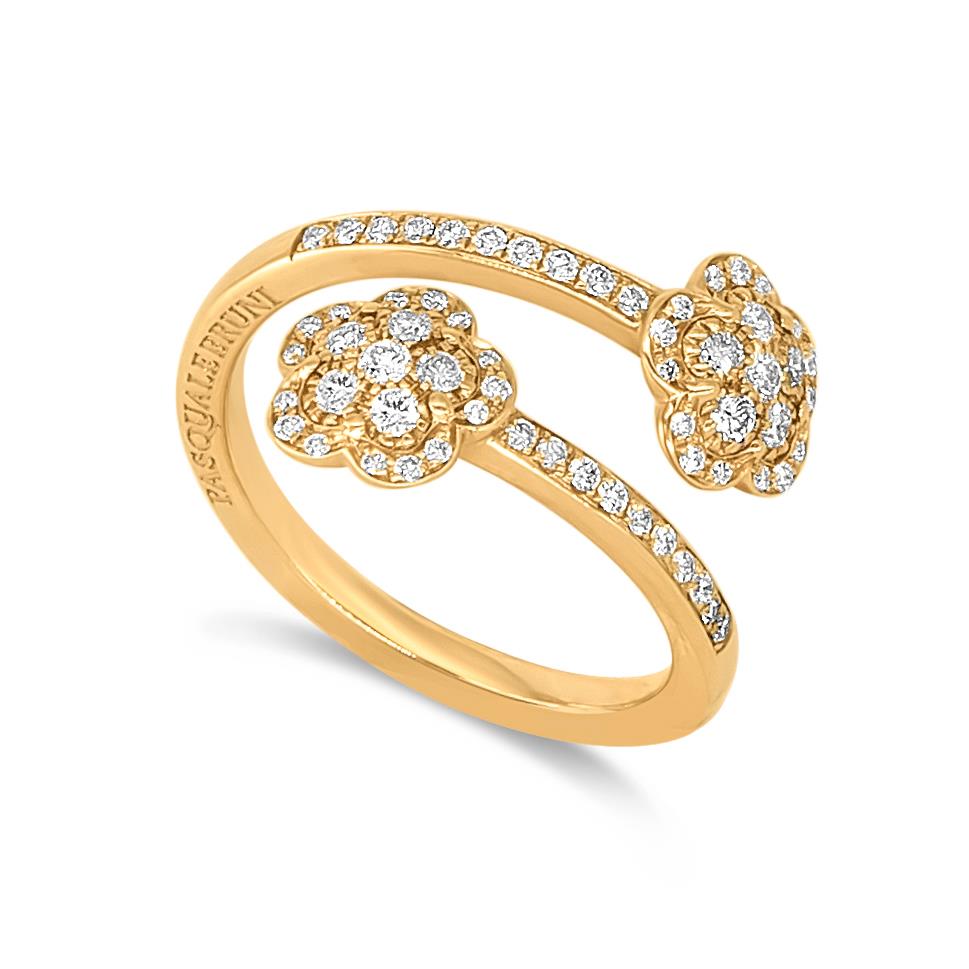 Anillo hija de las Flores contrari&egrave; con diamantes ct. 0.48 - PASQUALE BRUNI