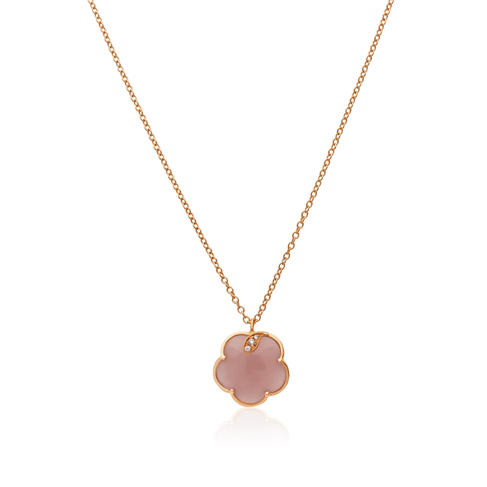 Collar Petiti Joli de oro con calcedonia rosa - PASQUALE BRUNI