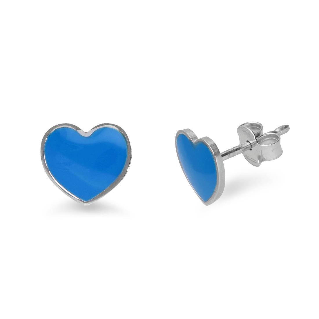 Silver earrings with blue heart - ALFIERI & ST. JOHN 925