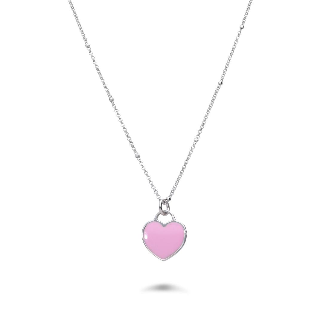 Collar de plata con corazón rosa - ALFIERI & ST. JOHN 925