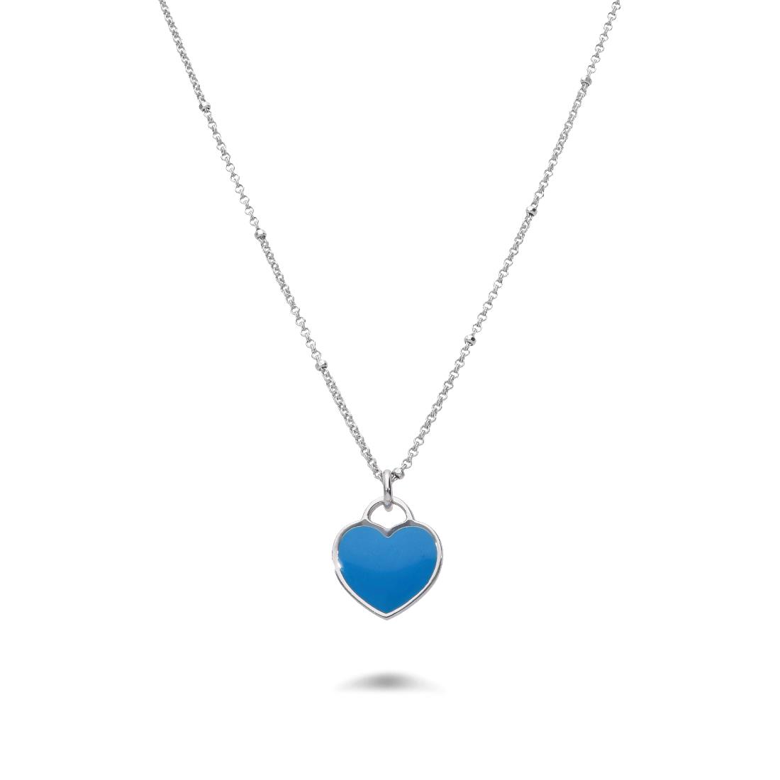Collar de plata con corazón azul - ALFIERI & ST. JOHN 925