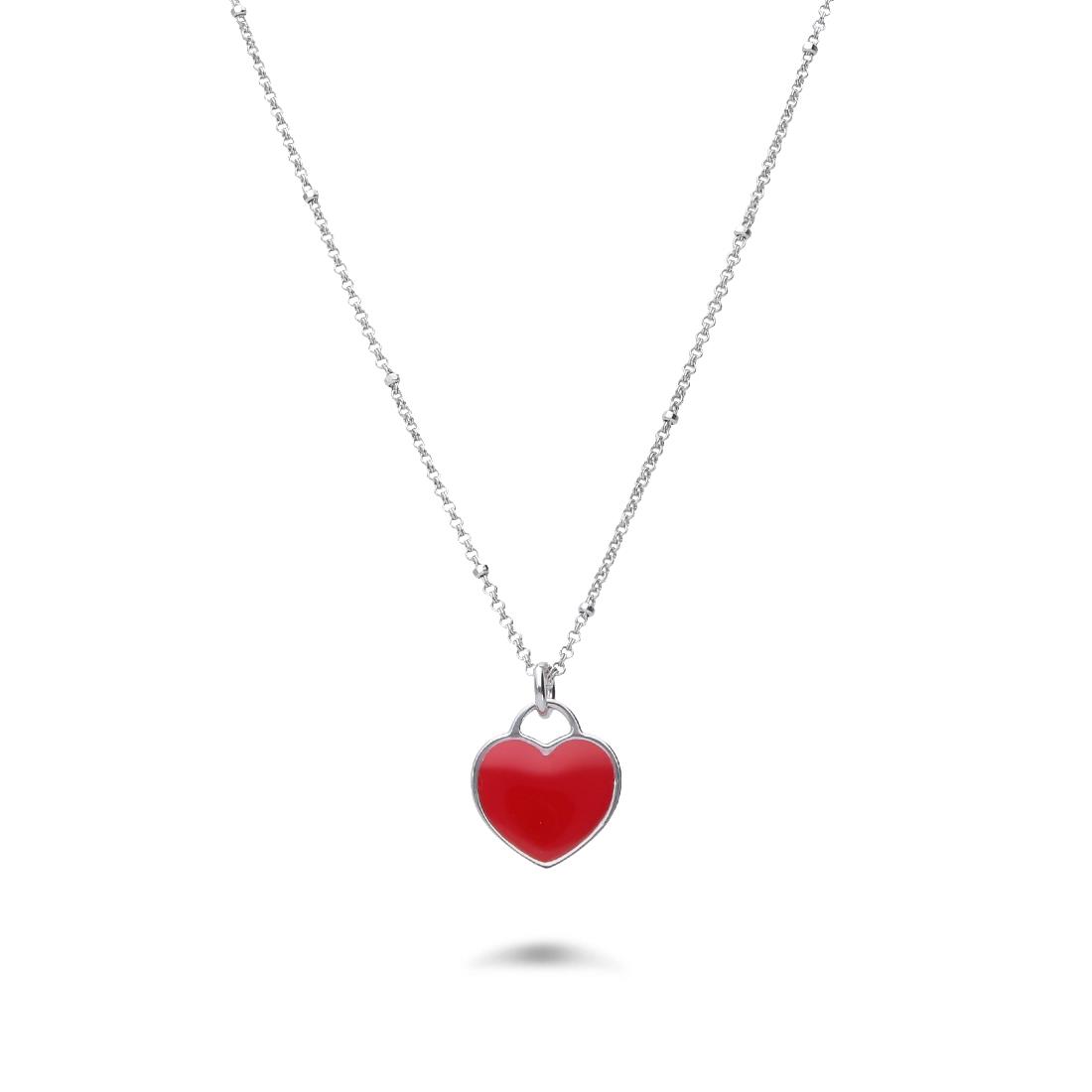 Collar de plata con corazón rojo - ALFIERI & ST. JOHN 925