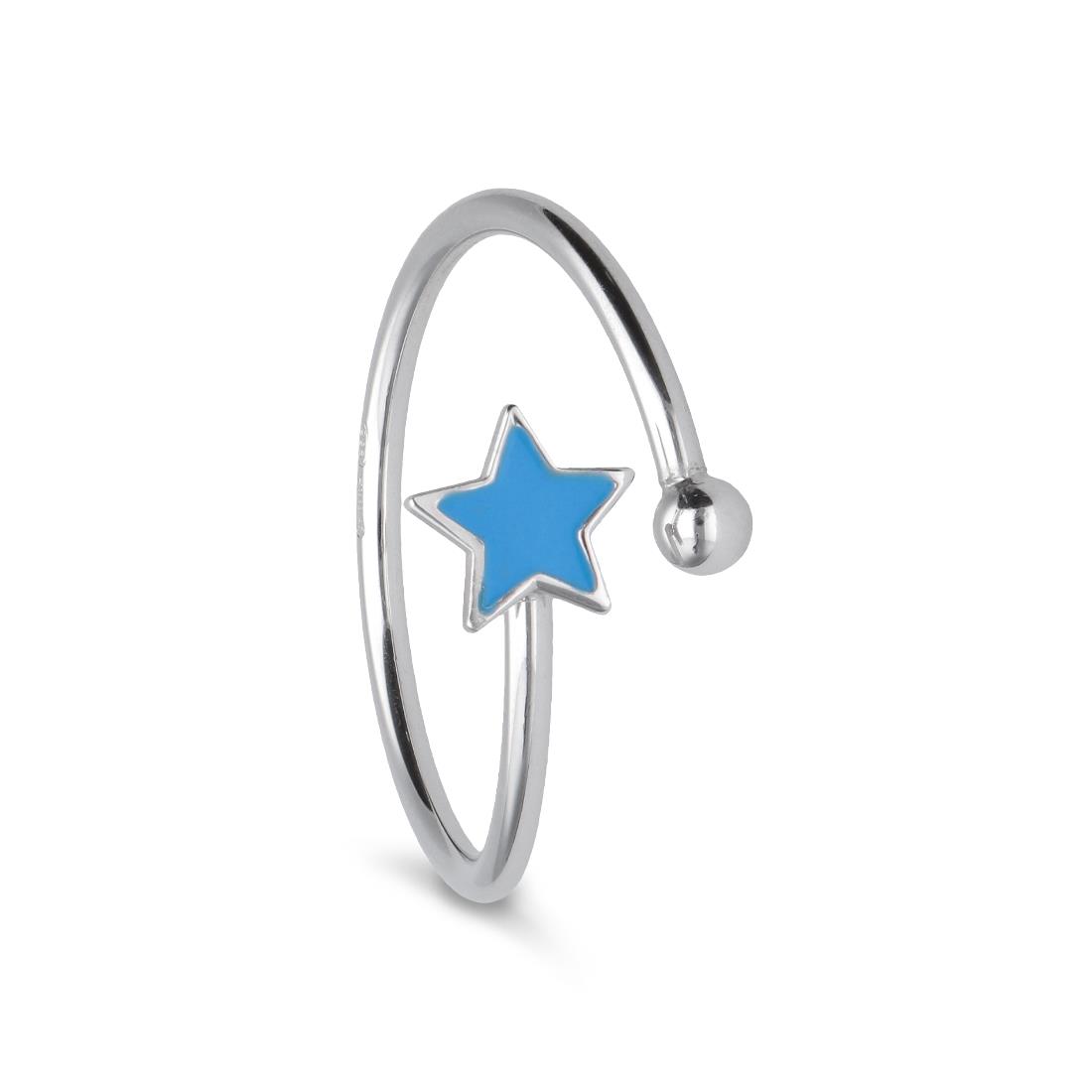Anello in argento con stella blu - LUXURY ZONE