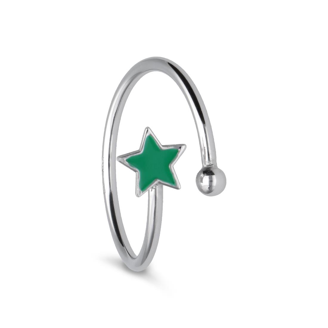 Anello in argento con stella verde - LUXURY ZONE