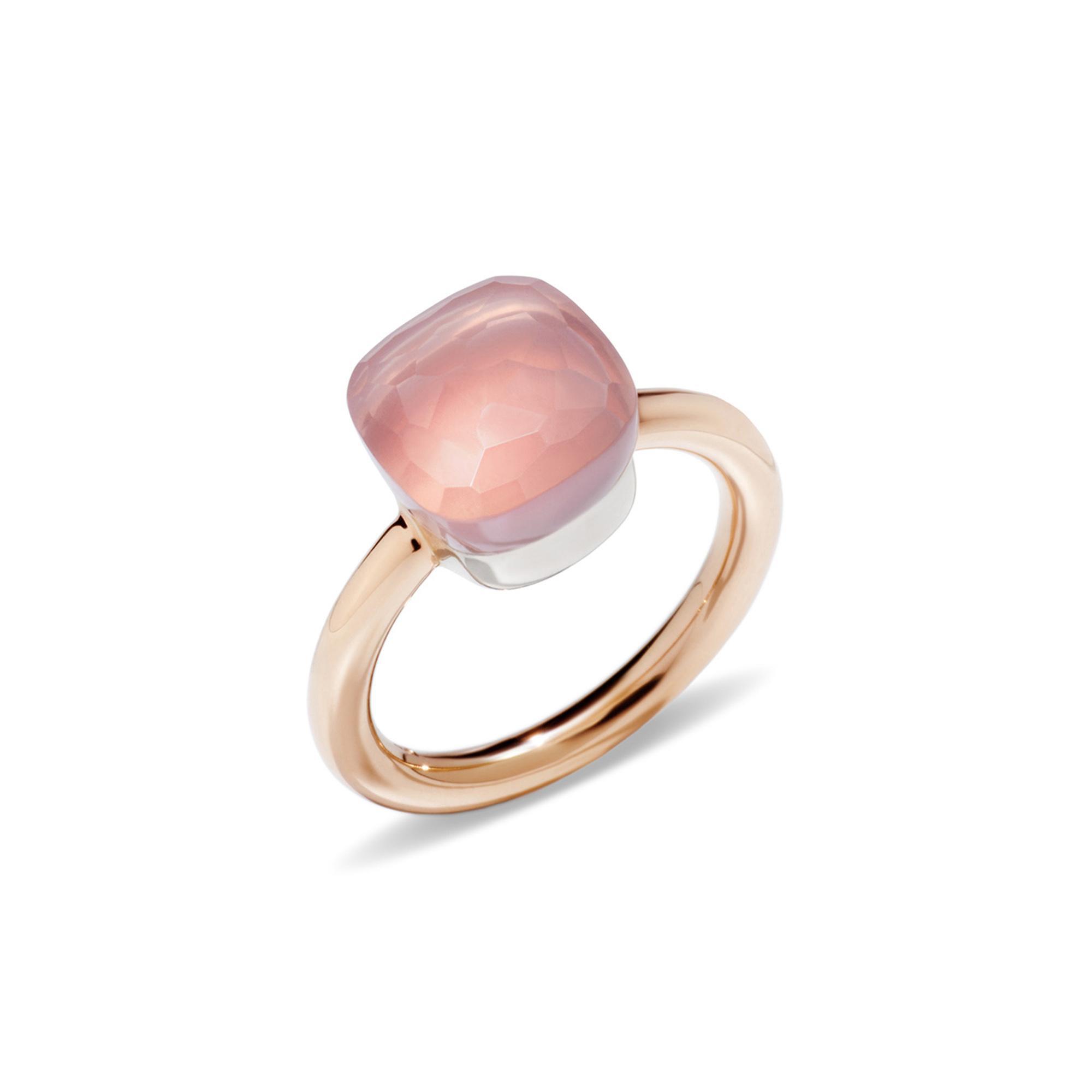 Anillo Nudo Classic de oro con cuarzo rosa - POMELLATO