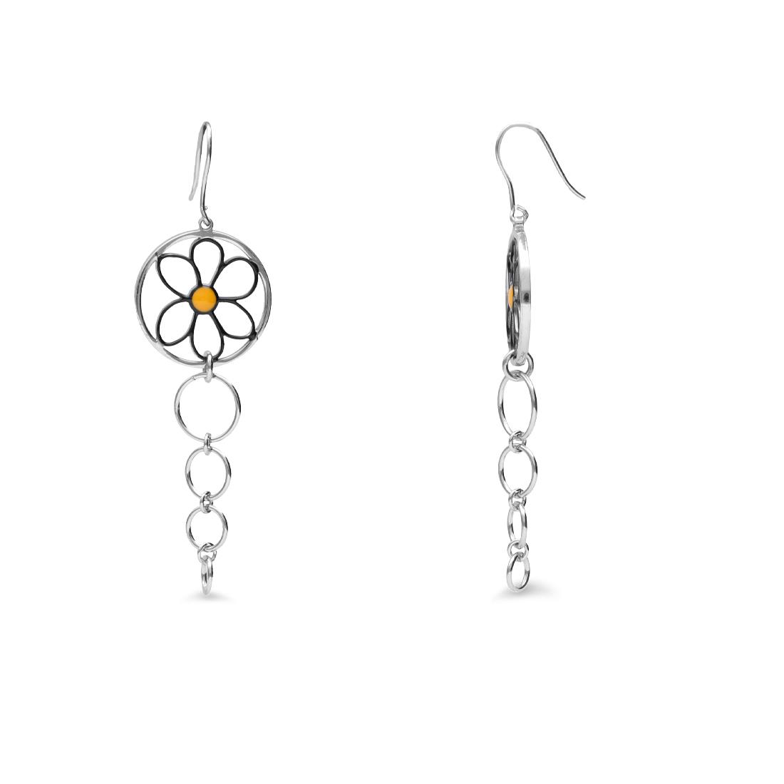 Hollow petal daisy drop earrings - GURU