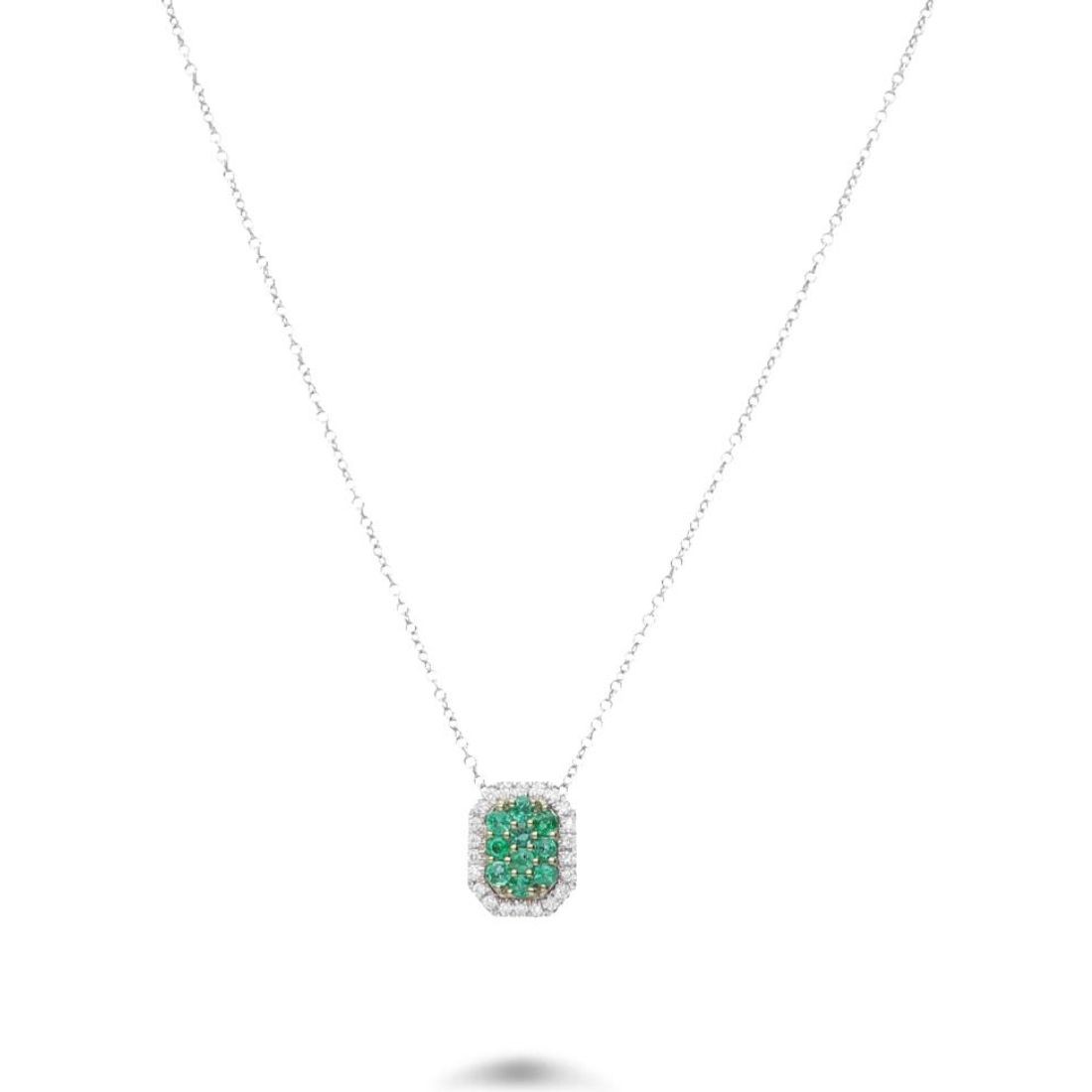 Collana in oro Allure con smeraldi ct. 0,40 e diamanti ct. 0,11 - ALFIERI & ST. JOHN