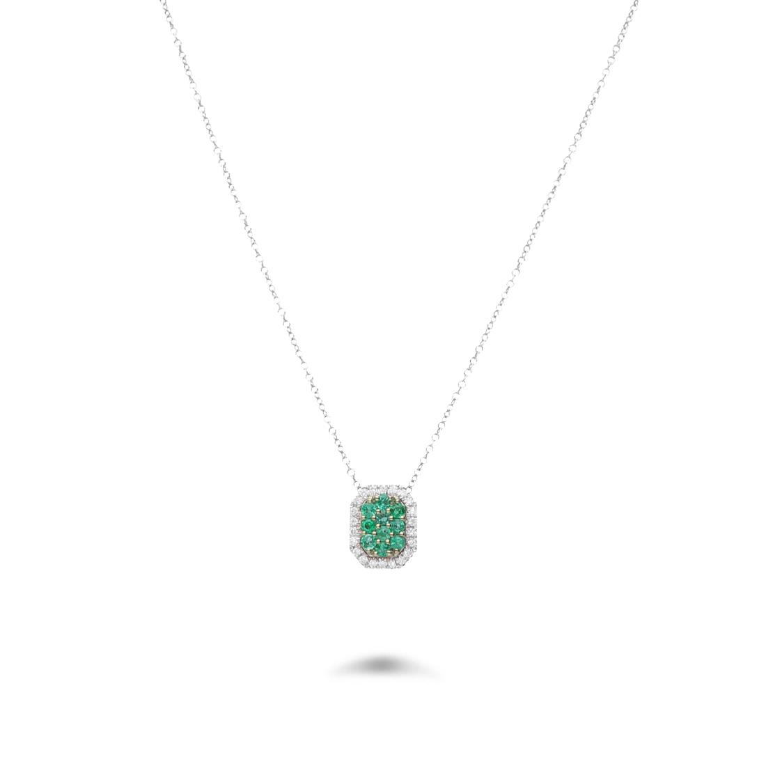 Collana in oro Allure con smeraldi ct. 0,40 e diamanti ct. 0,11 - ALFIERI & ST. JOHN