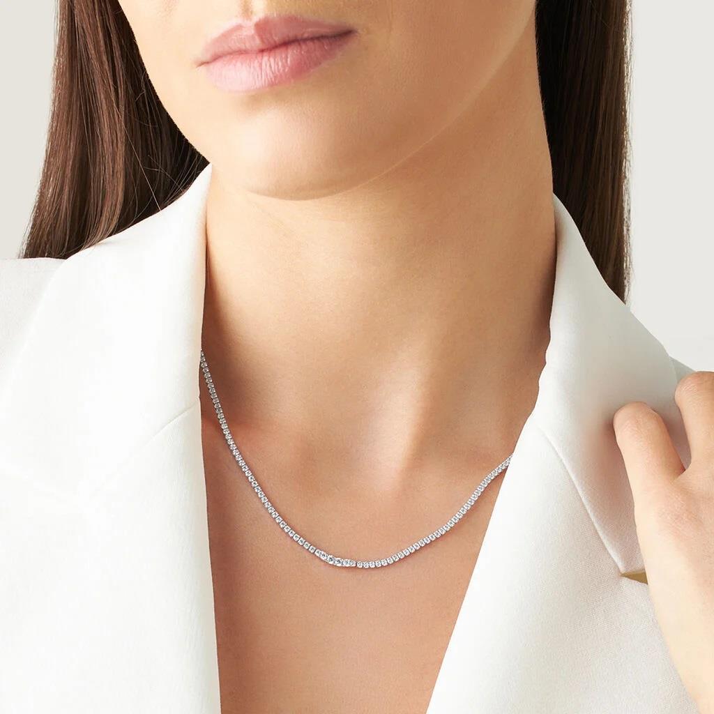 Tennis necklace in silver and zircons - ORO&CO 925