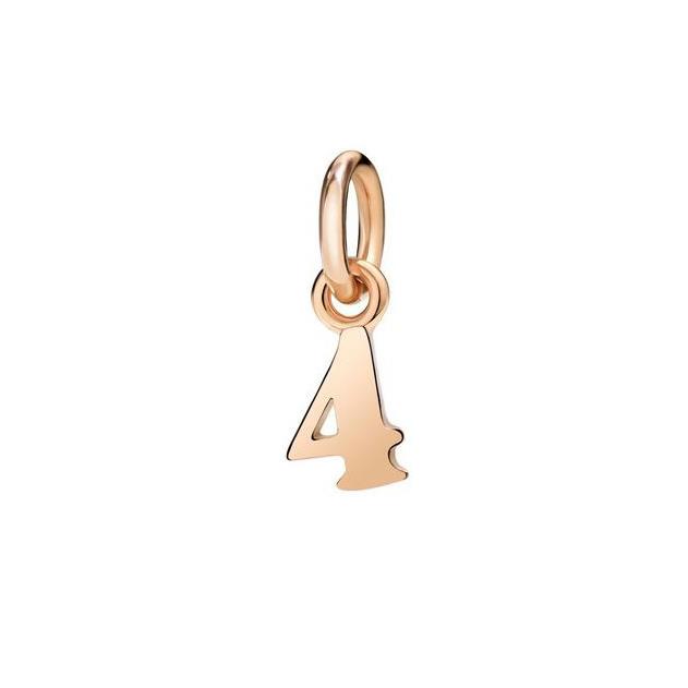 Rose gold pendant with number four - DODO