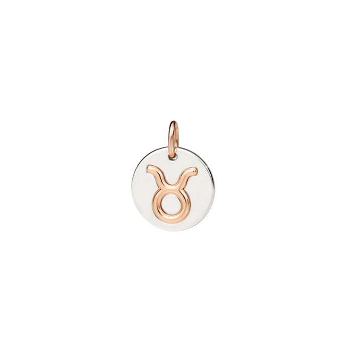 Taurus zodiac sign pendant in rose gold and silver - DODO