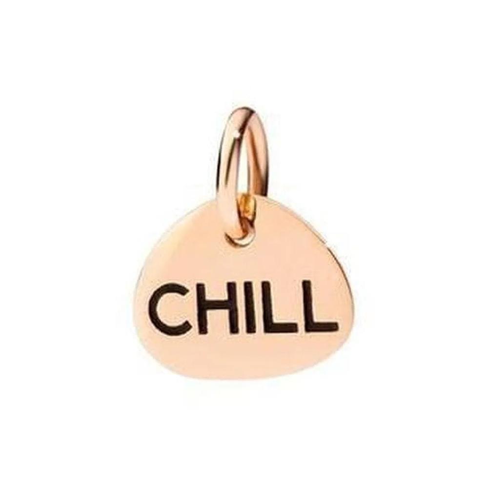 Ciondolo con scritta Chill in oro rosa - DODO