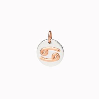 Ciondolo segno zodiacale Cancro in oro rosa e argento - DODO