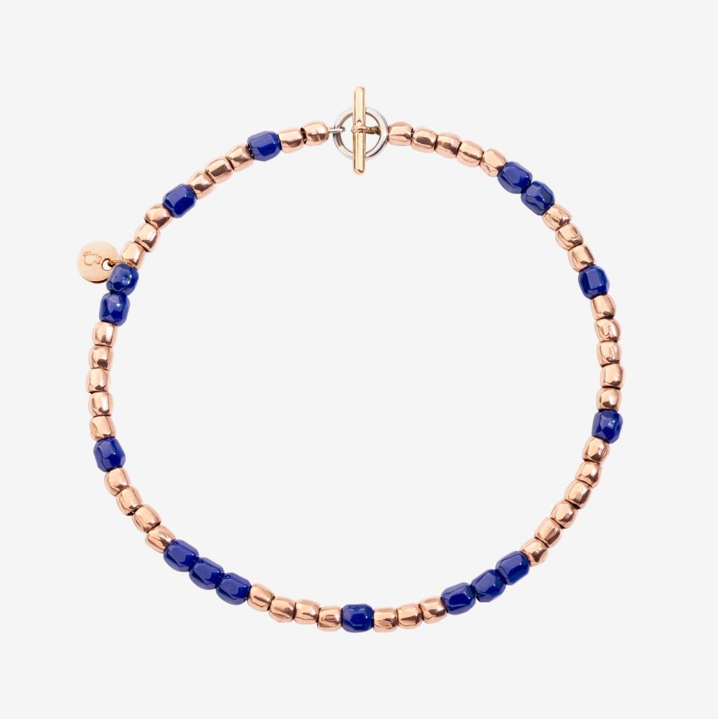 Bracciale in oro, acciaio e ceramica blu - DODO