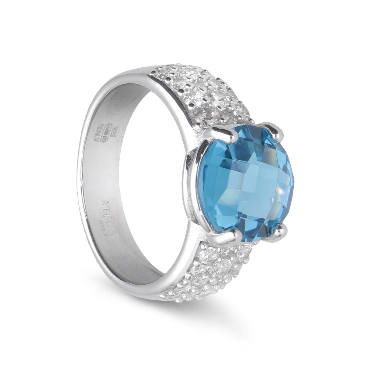 Armonia ring with blue stone and zircons - ALFIERI & ST. JOHN 925