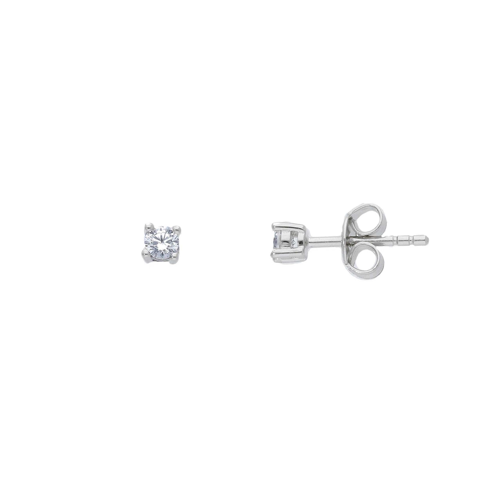 Pendientes punto de luz en plata 925 con circonitas blancas ORO&CO 925 di&aacute;metro 3mm - ORO&CO 925