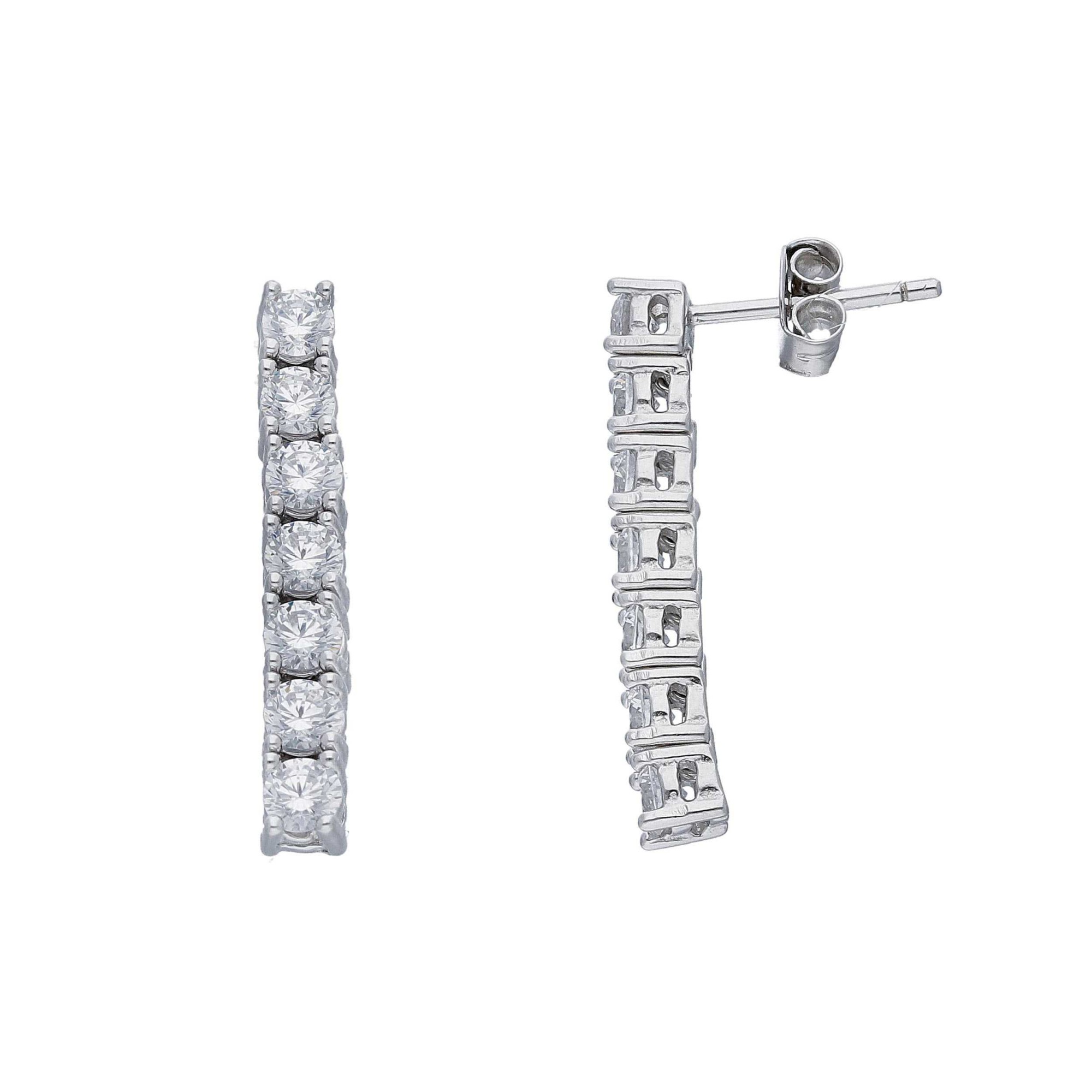 Pendientes tennis en plata de ley 925 con circonitas blancas ORO&CO 925 - ORO&CO 925