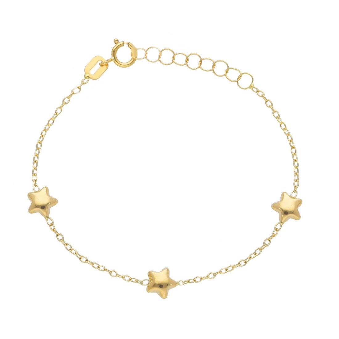 Yellow gold child bracelet with stars - ORO&CO