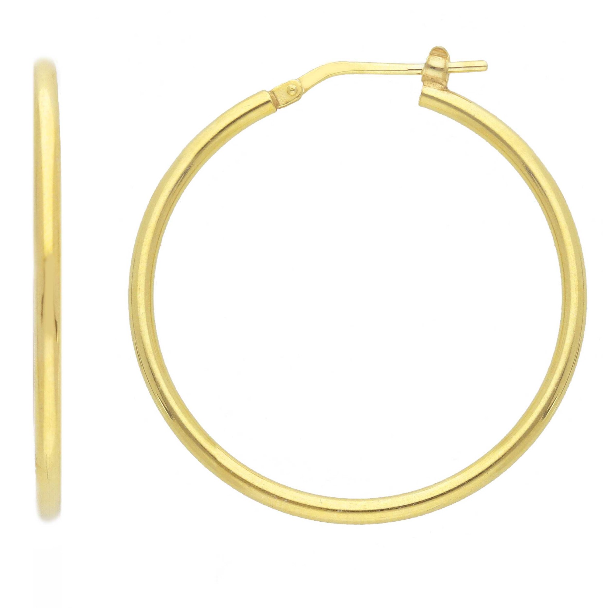Pendientes de aro en plata dorada di&aacute;metro 30 mm ORO&CO 925 - ORO&CO 925