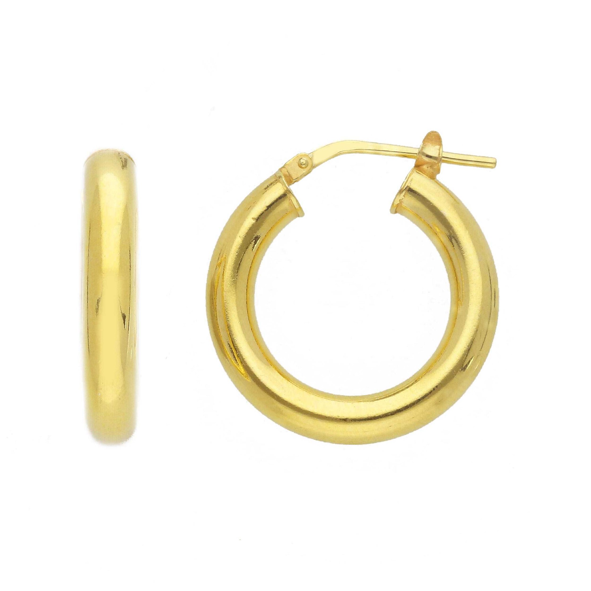 Pendientes de aro en plata dorada ORO&CO 925 di&aacute;metro 15 mm - ORO&CO 925