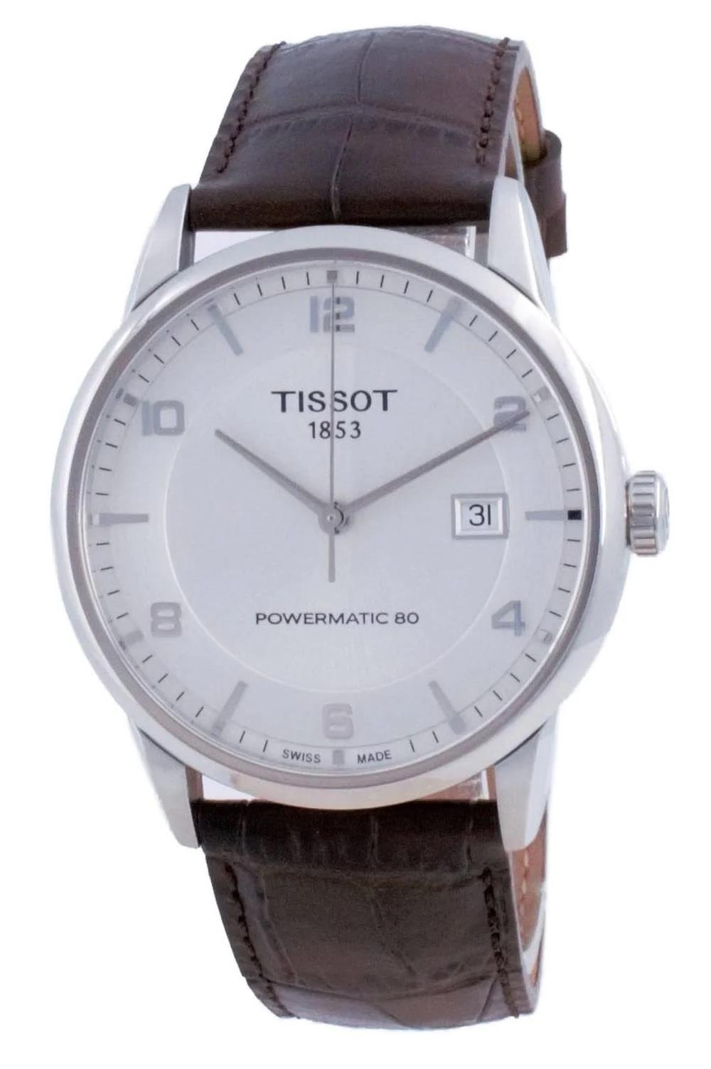 Steel men's watch with leather strap - TISSOT