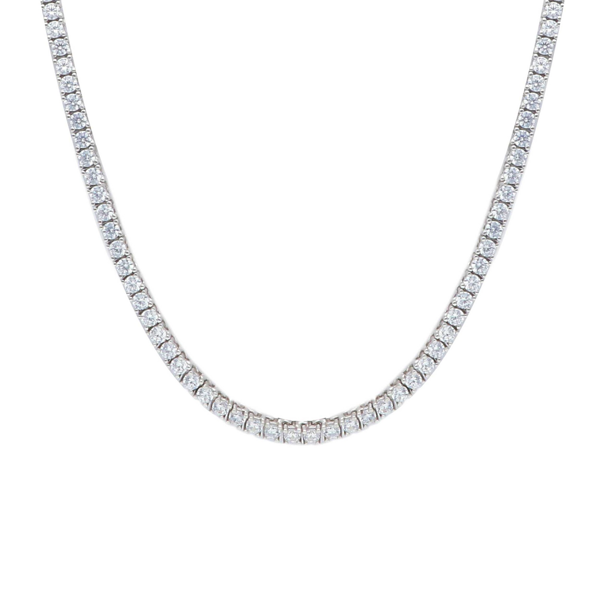 Tennis necklace in 925 silver with white zircons ORO&CO 925 45 cm - ORO&CO 925
