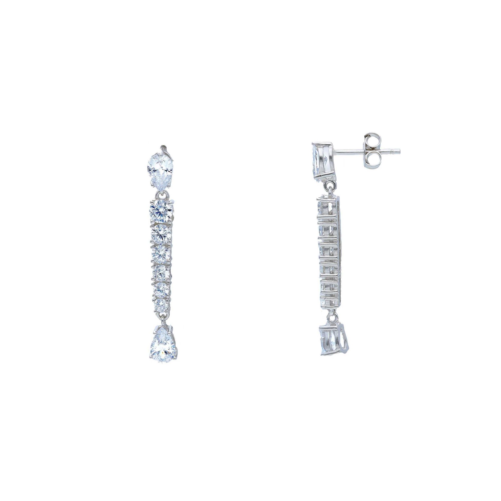 Orecchini pendenti zirconi in argento 925 3,5 cm ORO&CO 925 - ORO&CO 925