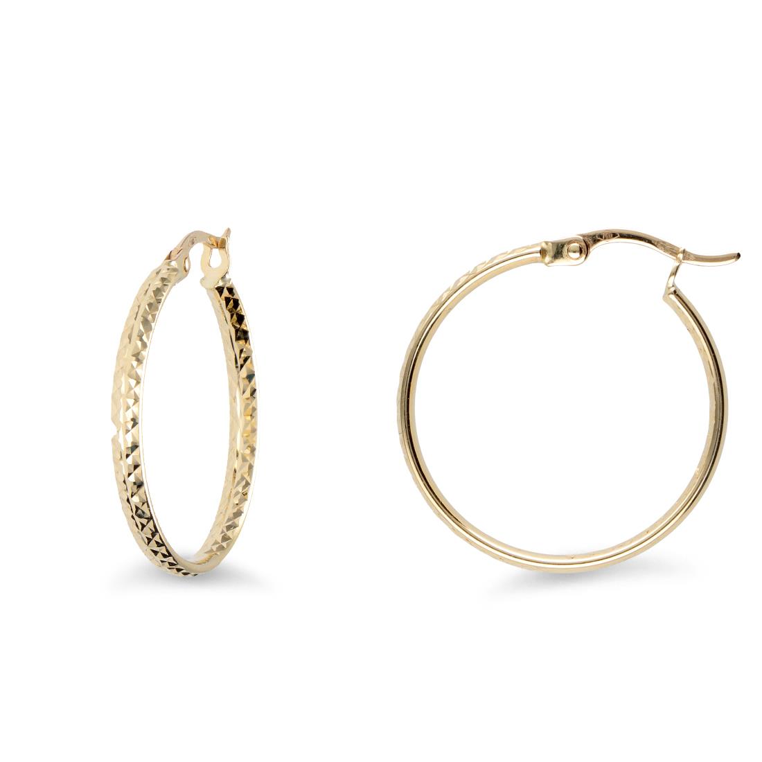 Orecchini a cerchio in oro giallo 18 kt - ORO&CO