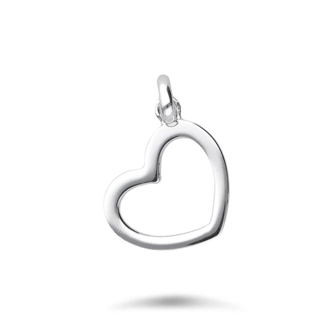 Ciondolo cuore in oro bianco 18 kt - LUXURY MILANO