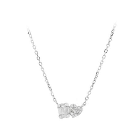 Amour necklace in rhodium-plated silver with crystals - CUORI MILANO