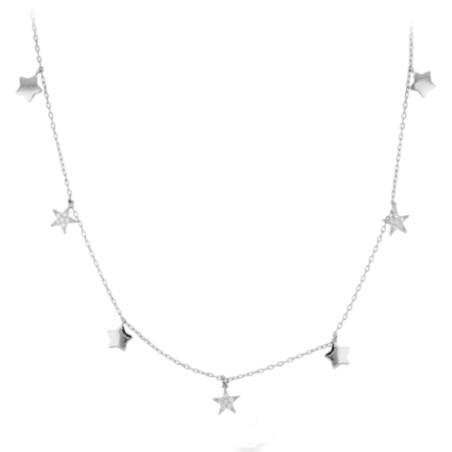 Collana Angelic in argento rodiato con stelle pendenti  - CUORI MILANO