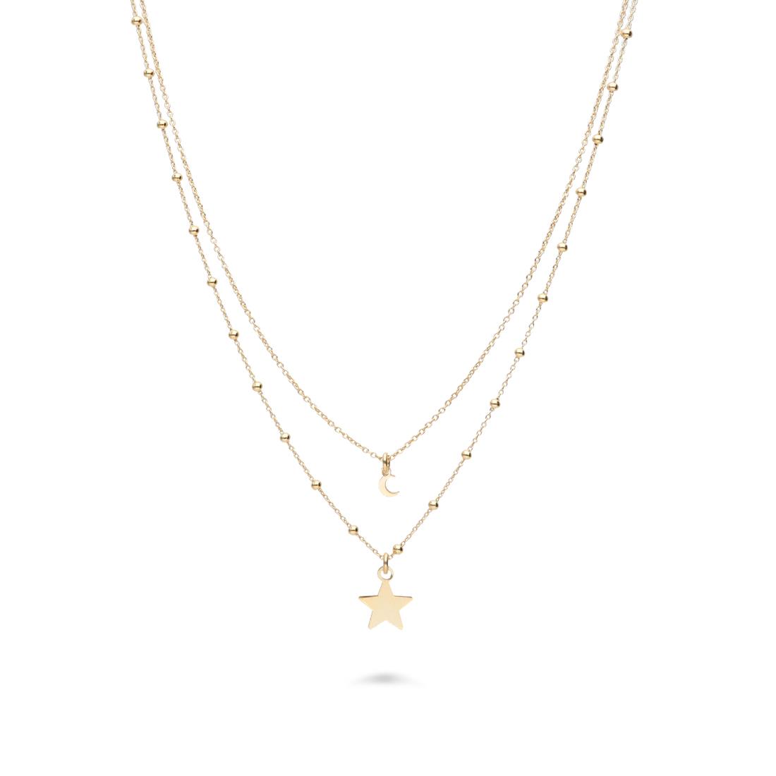 Star and moon silver necklace - ORO&CO 925