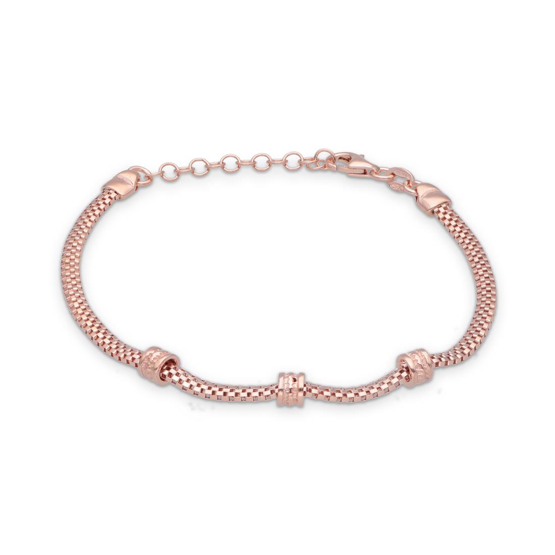 Bracciale in argento rosato con nodi centrali - ORO&CO 925